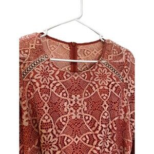 Vince Camuto Dress Pink Lace bishop sleeves